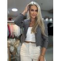 Blazer Alfaiataria Cropped Xadrez