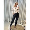 Blusa Ombro A Ombro Estampada Franzida