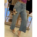 Calça Lez a Lez Jeans Wide Leg Com Cintura Alta E Patch 1510