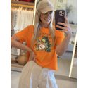 T-shirt Lez a Lez Em Algodão Com Estampa Laranja 0310 