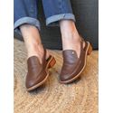 Loafer Slingback Carrano Couro Marrom 2709