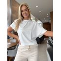 T-shirt Lez a Lez Estampada Com Pérolas Off White 2208