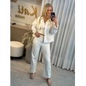 Jaqueta Maria Valentina Solta Manga Longa Padrão Off White 0306