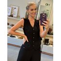 Colete Linho Essencial Alfaiataria Preto 2309