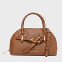 Bolsa Victoria Tote Minimal Média Couro Marrom Saddle