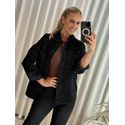 Camisa Jeans Lez a Lez Com Bolsos E Aplicações De Strass 1605