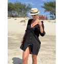 Camisa Longa Em Linho 100% Italiano Preto