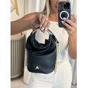 Bolsa Bucket Glam Pequena Couro Preto