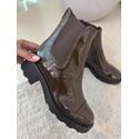 Bota Coturno Chelsea Tratorada Couro Marrom 