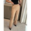 Calça Risca Morena Rosa Reta Alta Bege 2804