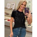 Tshirt Lez a Lez Em Malha Com Estampa Preto 