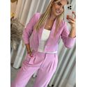 Blazer Manga Longa Cropped Alfaiataria Lilas