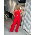 Colete Blusa Vanews Com Botões Forrados Vermelho 