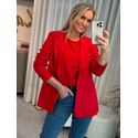 Blazer Alfaiataria Clássico com Abotoamento Duplo Vermelho