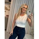 Regata Maria Valentina Com Pregas Off White 