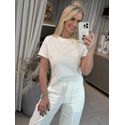 T-shirt Vanews De Linho Off White 