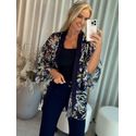 Kimono Maria.Valentina Alongado Com Faixa Azul Marinho