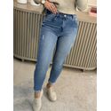 Calça Jeans Skinny Cropped com Cintura Alta