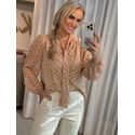 Blusa Manga Bufante em Chiffon com Estampa Zebra