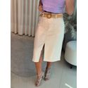Saia Maria.Valentina Midi Reta Com Cinto Cru