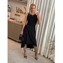 Vestido Lez a Lez Midi Com Detalhe Preto 1207