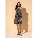 Vestido Curto Estampado Preto 1507 