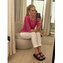 T Shirt Youbasic Manga 3/4 Com Gola V Pequim Rosa 2409