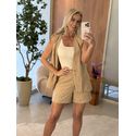Shorts Morena Rosa Reto Alta Bege 2210
