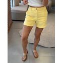 Shorts Lez a Lez Cintura Alta Em Sarja Amarelo 0511