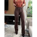 Calça Vanews Em Ponto Roma Boot Cut Berlim Marrom 3001