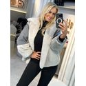 Casaco Jeans Iodice Com Pele Cinza