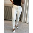Calça Vanews Skinny Em Ponto Roma Off White 