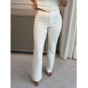 Calça Vanews Em Ponto Roma Off White 