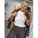 Blusa T-Shirt De Mangas Curtas Com Aplicações De Paetê Off White 