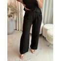 Calça De Linho 100% Italiano Cris Preto