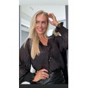 Blusa Morena Rosa Em Tule Listrado Preto