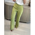 Calça Flare Boot Cut Com Cinto Verde 