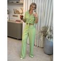 Blusa Linho Essencial Com Amarração Verde 2108