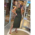 Vestido Youbasic Canelado Zurique Verde Militar 