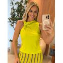 Blusa Lez a Lez Com Torção E Recorte Verde 1710