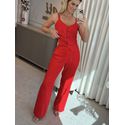 Calça Linho Essencial Com Elástico Na Cintura Vermelho 2208