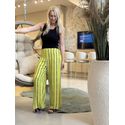 Calça Lez a Lez Pantalona Estampada De Cintura Alta Verde 1710