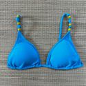 Top Cortininha detalhes Azul Turquesa Textura