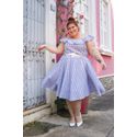 Vestido Algodão Xadrez Azul - Plus Size