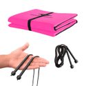 Colchonete Dobrável D50 Maleta + Corda de Pular Musculação Fitness Treino Academia Em Casa Rosa