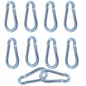 Kit 10 mosquetões profissional em aço galvanizado suporta 100 kg Puxadores Cross Over Academia Equipamentos