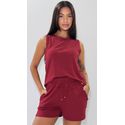 Baby doll com malha suede canelada liso