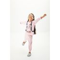 Pijama Longo Feminino Infantil de Astronauta em Malha Suede