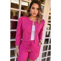 Short de alfaiataria com cós pespontado - Pink