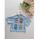 T-shirt Cropped Labubu Azul 